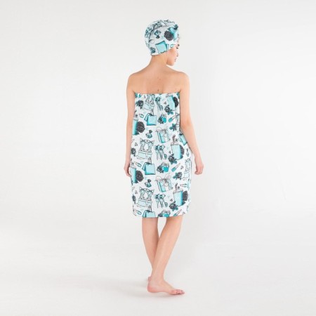 Set for the Ethel Sauna "Mint Mood" Pareo 80*144 cm + chalma, waffle 200g/m2, 100% HL-2