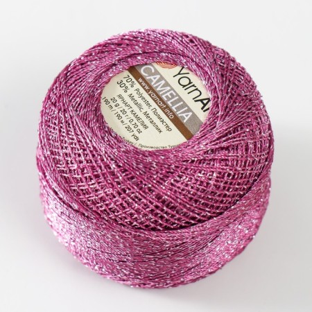 Yarn "Camelia" 70% polyester, 30% lurers 190m/20g (425 phlox)-1