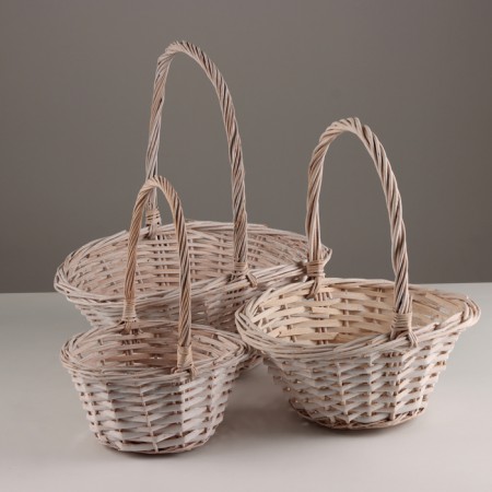 A set of baskets of 3 pcs, 45x36x16xh43cm, white, willow-5