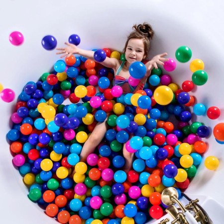 Balls for a dry pool with a pattern, ball diameter 7.5 cm, set 150 pieces, multi -colored-4
