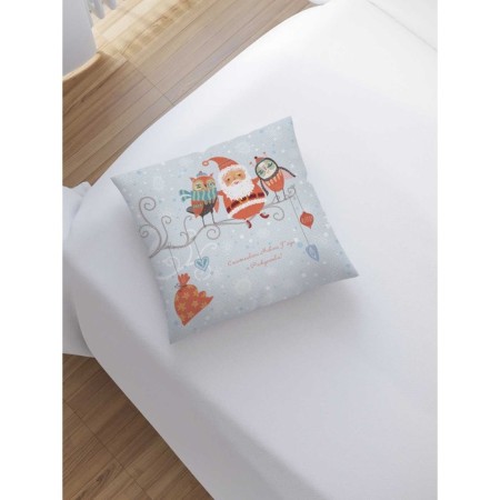 Decorative pillowcase "Santa Claus and Owls", on a zipper, size 45x45 cm-1