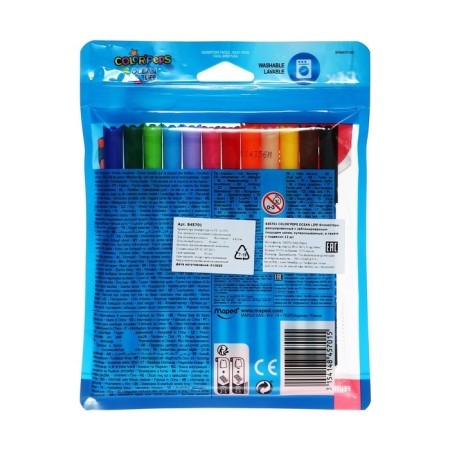 Flomasters 12 flowers Maped Color’Peps Ocean Life, super -mo -macked, decorated, euro suspension-1