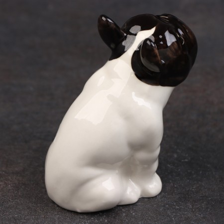 Porcelain figurine "French bulldog white-black", 8 cm, copyright painting-2