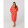 Women's robe with a hood, size 66, coral color