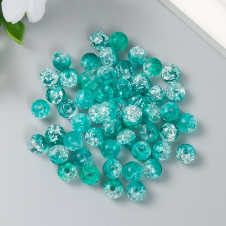 Beads for creativity Plastic "Soap bubble white-green" set 20 grams 0.8x0.8x0.8 cm-1