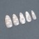 Nude overhead nails, 12 pcs, with adhesive plates, almond shape, beige/white color