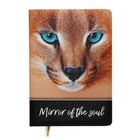 Leduced Diary A5, 160 sheets, Devente. Wild CAT, solid cover of artificial leather with foam rubber, color cut, block 70 g/m2, orange