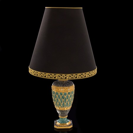 Lamp collection "Diana", black-green, ceramics 17x17xh: 36 cm
