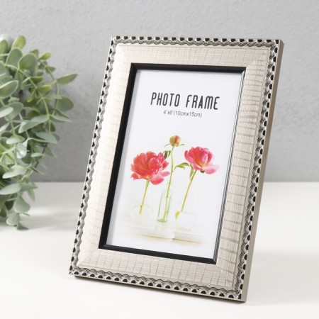 Photo frame plastic 10x15 cm "Tanzania" silver 18.7x13.7x1.2 cm-2