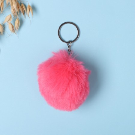 Fluffy on the ring "Flamingo. Beautiful nearby!" D = 8 cm 14x14.7 cm-4