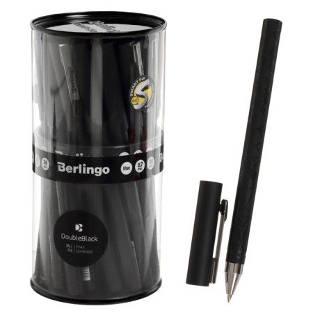 Ballpoint pen Berlingo "Doubleblack", 0. 7mm, blue, needle. Rod 319389