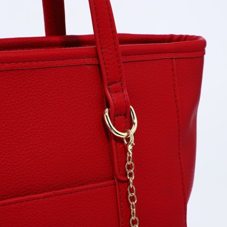 Bag Female Tout with zipper, red color-4