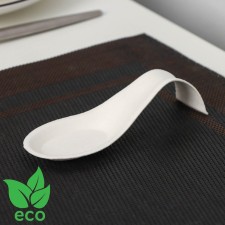 Disposable shape for spoon buffet, 10 ml, 2.7 × 12.4 × 2.6 cm, sugarcane, 50 pcs in packaging, white color