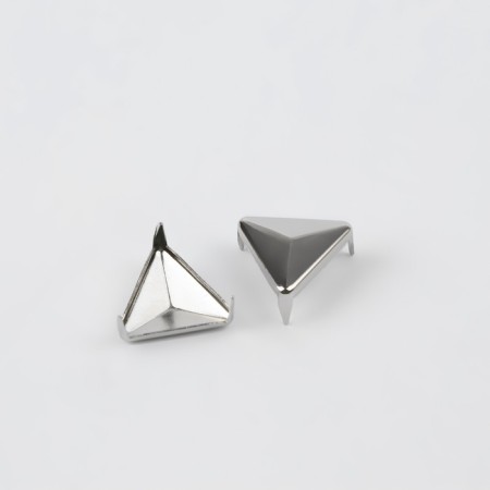 Holnita "Triangle", 12 × 12 mm, 3 mounts, 50 pcs, silver color-1