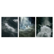 Часы-картина настенные модульные, триптих "Водопад", бесшумные, 30 х 40 см
