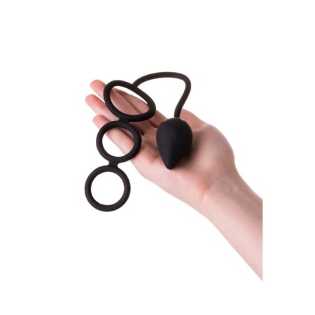 Anal plug with the erection ring Erotist, silicone, black color-4