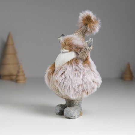 Souvenir Polystone "Santa Claus in a fur coat, with a star" 9x6.5x14 cm-2