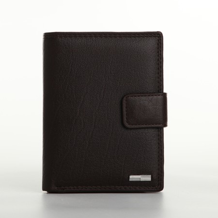 Male purse on magnet 3 in 1, department for auto documents, passports, brown color