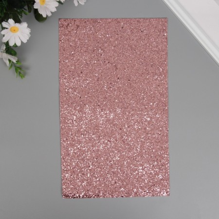 Liszt for creativity claim. Kozh "Large sparkles" light pink sheet 33x20 cm thick 0.84 mm-1