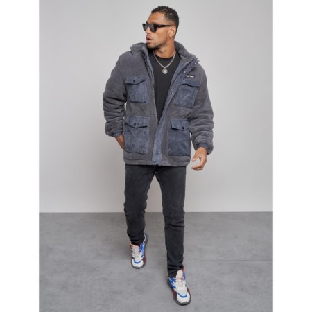 Plush jacket men's, size 48, gray color-9