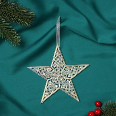 Christmas tree decoration "elegant" 12.5x12.5 cm, transparent overflow