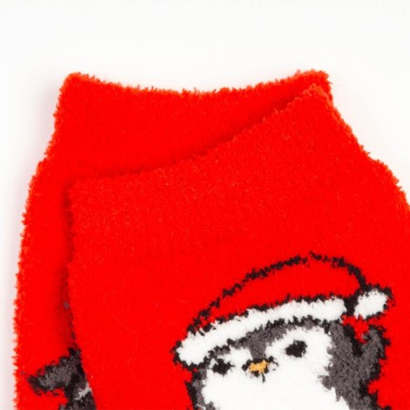 Women's socks "Penguins", red color, size 36-40-2