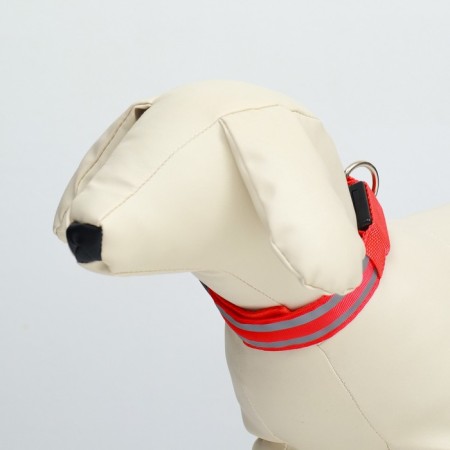 Collar with backlight double strip size S, Osh 35-43 x 2.5 cm, 3 glow modes Red 9772224-2
