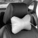 Car bone pillow, on the headrest, eco -leather perforated, gray 16x24 cm