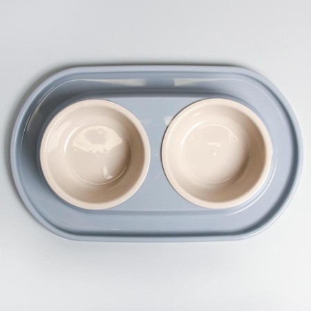 Animal bowl "Moore-huma" 0.3l double on a stand, gray-4