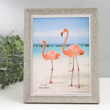 Photo frame plastic 15x20 cm "Gray marble chips" Silver stroke 24x19 cm