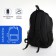 Youth backpack from textiles on lightning, 4 pockets, black/blue color