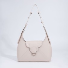 Women's bag on magnet, outer pocket, beige color