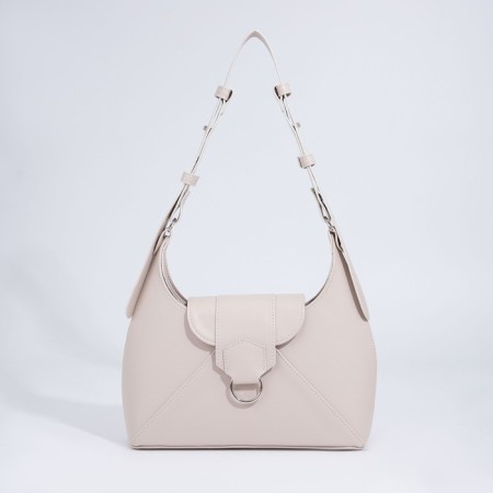 Women's bag on magnet, outer pocket, beige color