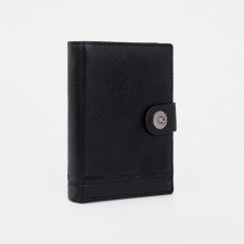 Male purse on Magnet, 3 in 1, department for auto documents and passports, black color