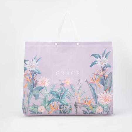 Household bag on buttons, lilac color-1