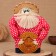 Charm - Brown Berendey with a piggy bank, h = 38 cm, mix