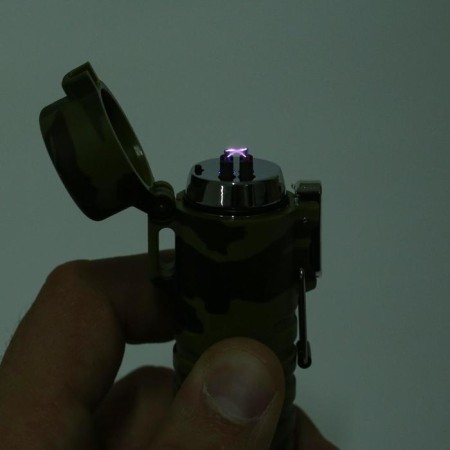 Electronic double -skinned lighter, moisture protection, with a flashlight-1