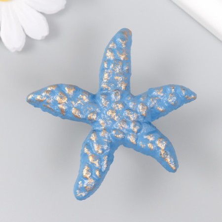 Hand -on -hand Cast iron "Marine star" Blue with a patina 6.6x7.4 cm-1