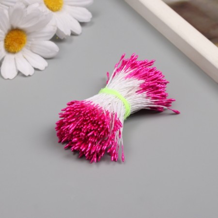Stamens for artificial flowers gloss "risinki" fuchsia set 360 pcs length 6 cm-1