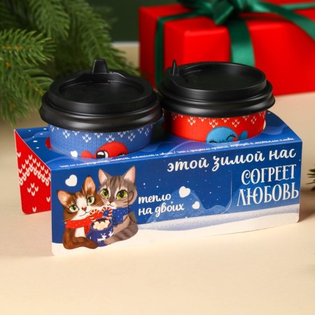 New Year! Gift set "heat for two": black tea with walnut and cinnamon 3 g., Tea drink of herbal 3 g.-6