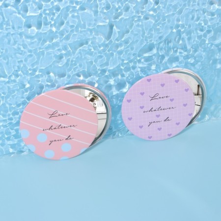 Pocket mirror “inscriptions”, d = 7 cm, color mix-3