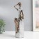 Souvenir Polystone "African with a jug, on the stand" Silver Pattern - circles 10.5x8x33.5 cm