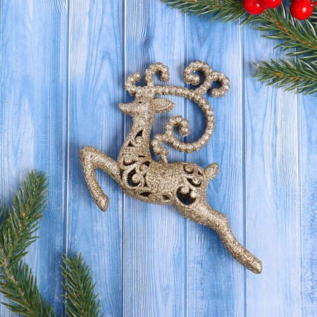 Christmas tree decoration "Running shine" 13x11 cm, gold