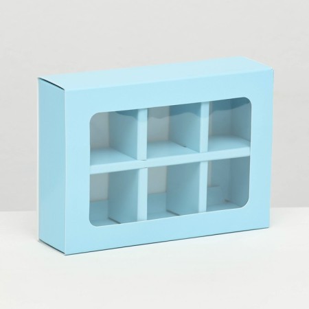 Box for sweets 6 pcs, mint, 13.7 x 9.85 x 3.86 cm