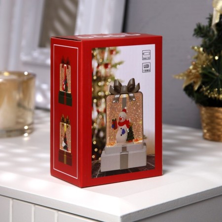 LED figure “Gnome with a gift” 7.5 × 12.5 × 4.9 cm, plastic, batteries AAAX2 (not complete), glow warm white-3