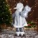 Santa Claus "checkered" music moves his head, 43 cm, gray