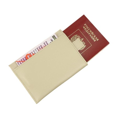 Cover-trowel for passport P408, 1 pocket, n/k, beige matte-1