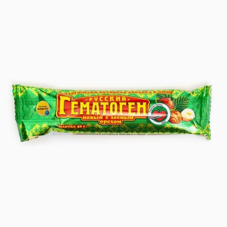 Russian hematogen with a hazelnut, 40 g