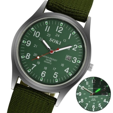 Watch of wrist, d-4.2 cm, strap L-23 cm, width-2.2 cm, luminous arrows-1