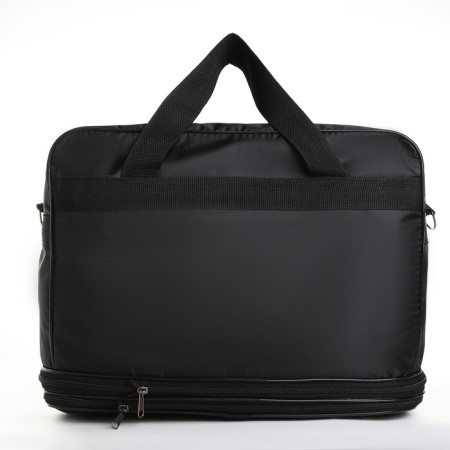 Road bag with lightning, with an increase, external pocket, long belt, black color-1